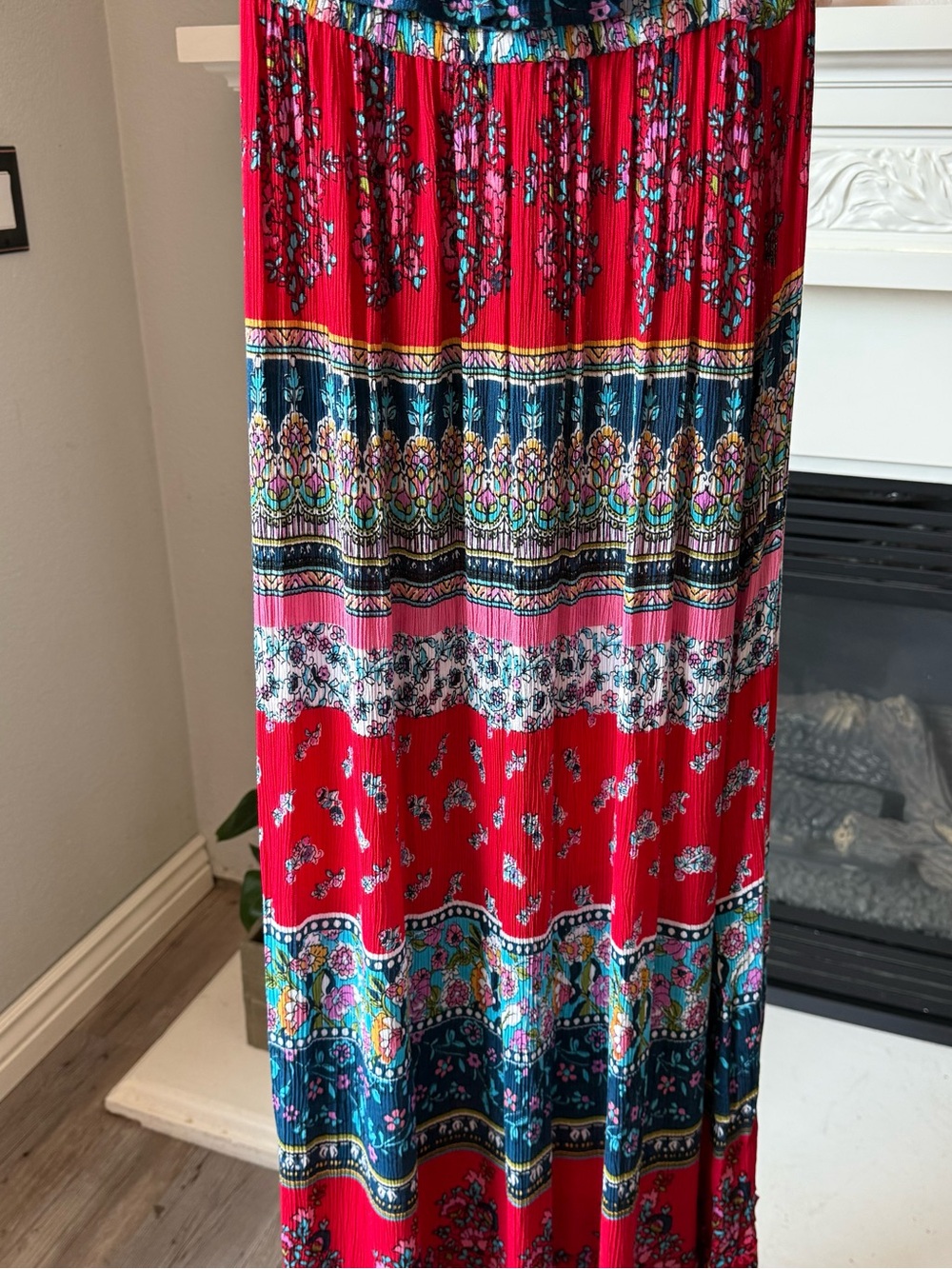 Patrons of Peace Floral Off-Shoulder Maxi Dress M - Picture 4 of 14